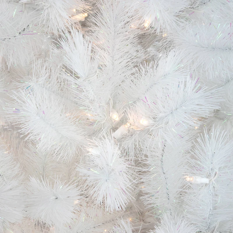 6.5ft. Pre-Lit White Alaskan Pine Artificial Christmas Tree, Warm White LED Lights
