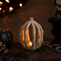 7" LED Lighted Skeleton Pumpkin