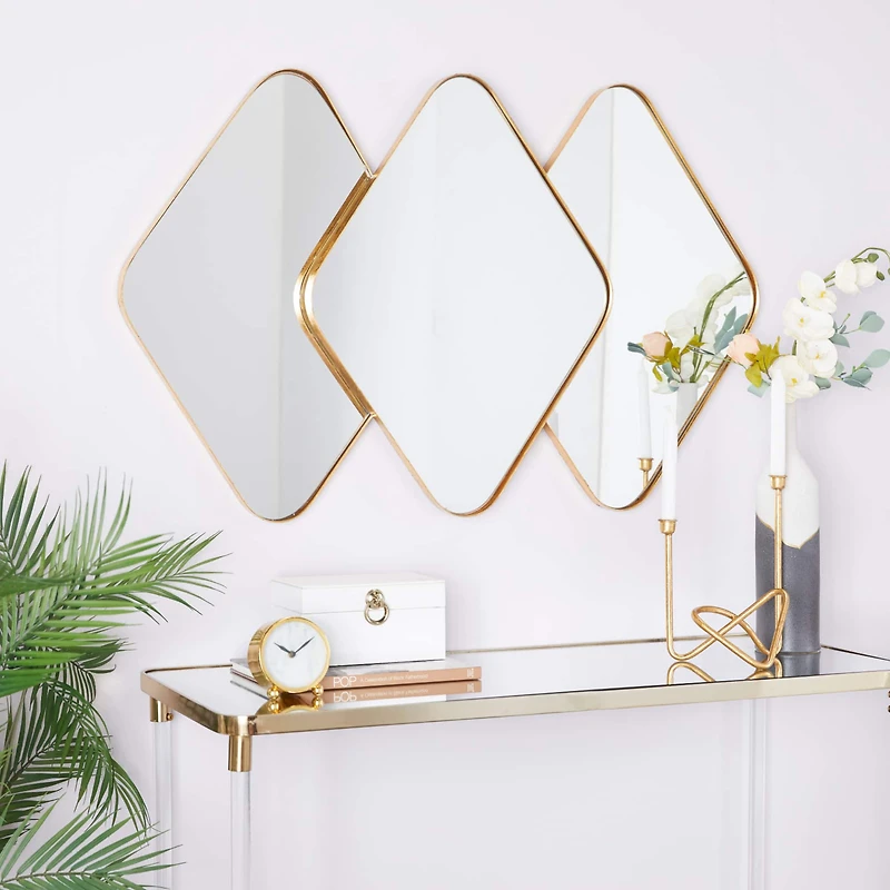 CosmoLiving by Cosmopolitan Gold Metal Contemporary Wall Mirror, 43" x 43" x 3"