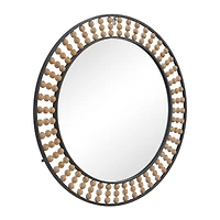 Black Metal Bohemian Wall Mirror, 31" x 2" x 31"