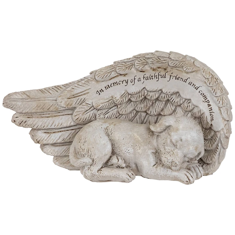 7" Sleeping Angel Dog Memorial Outdoor Garden Statue
