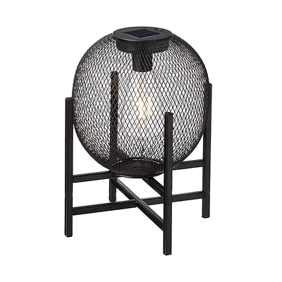 Glitzhome® 11.5" Metal Mesh Solar Powered Lantern with Stand
