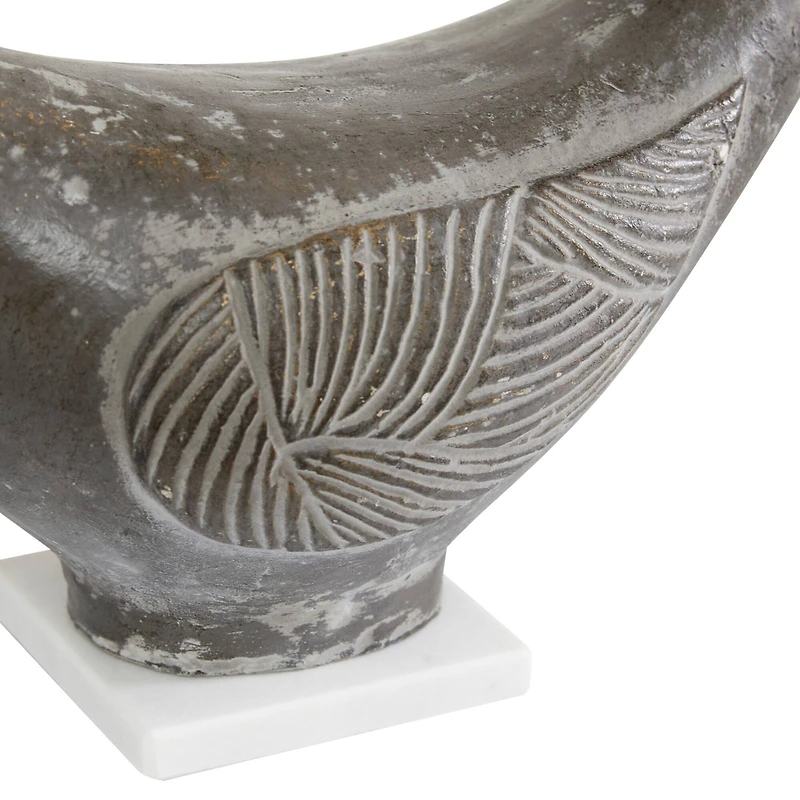 Set of 2 Brown Ceramic Coastal Bird Sculpture, 16.75", 18.25"