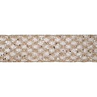 2.5" x 18ft. Champagne Wired Wide Mesh Ribbon by Celebrate It®