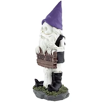 11.75" Gnome Skeleton "Keep Out" Halloween Decoration