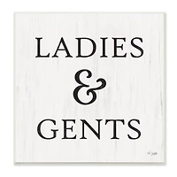 Stupell Industries Ladies & Gents Bathroom Sign Country Grain Pattern,12" x 12"