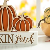 Glitzhome® 11.75" Fall Wood Pumpkin Patch Table Sign