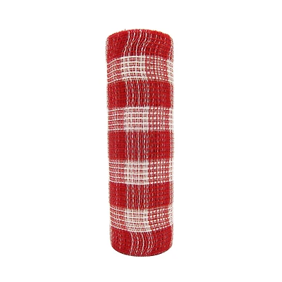 10" x 19ft. Red & White Buffalo Check Mesh by Celebrate It™