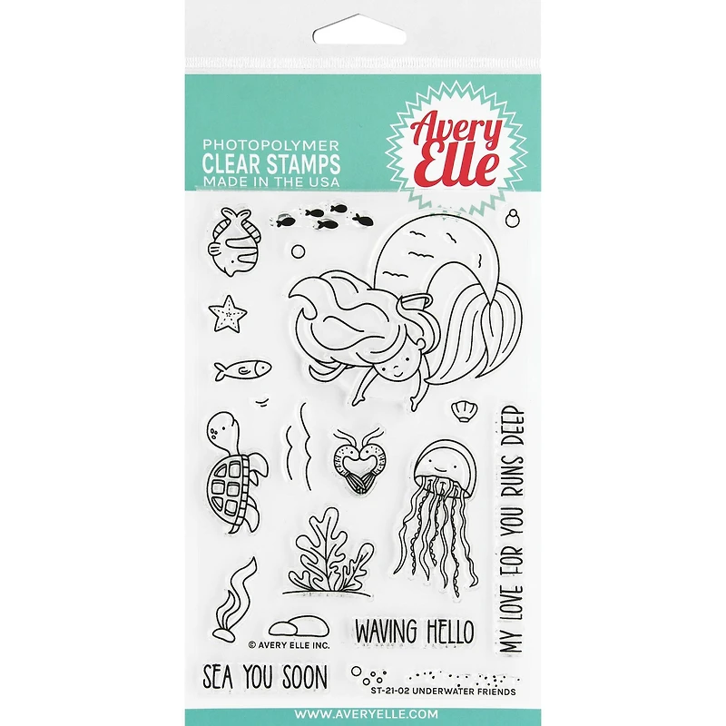 Avery Elle Underwater Friends Clear Stamps