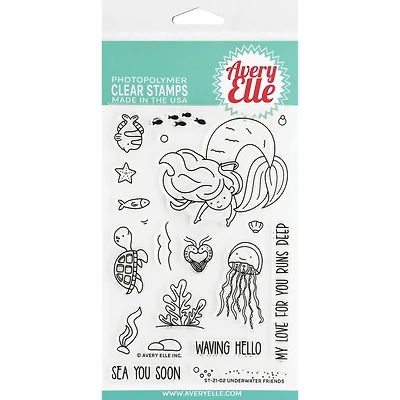 Avery Elle Underwater Friends Clear Stamps