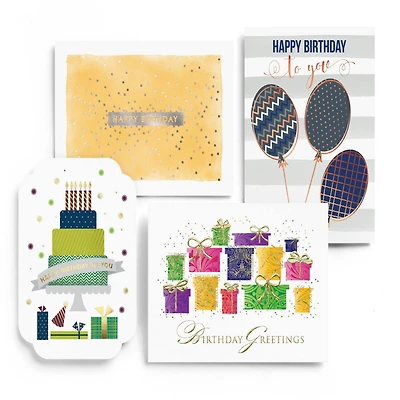 JAM Paper 5.625" x 7.875" Birthday Assortment Card Set, 25ct.
