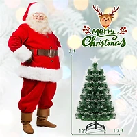 Costway 3ft. Pre‑Lit Fiber Optic Artificial Christmas Tree with Top Star & Folding Metal Stand