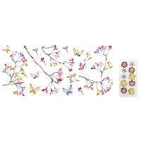 RoomMates Pastel Flowers Branch Decals with 3D Embellishments
