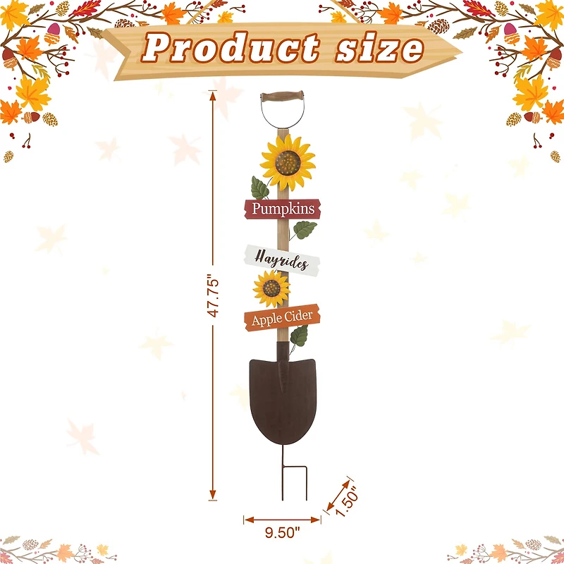 Glitzhome® 4ft. Fall Wood & Metal Shovel Yard Stake