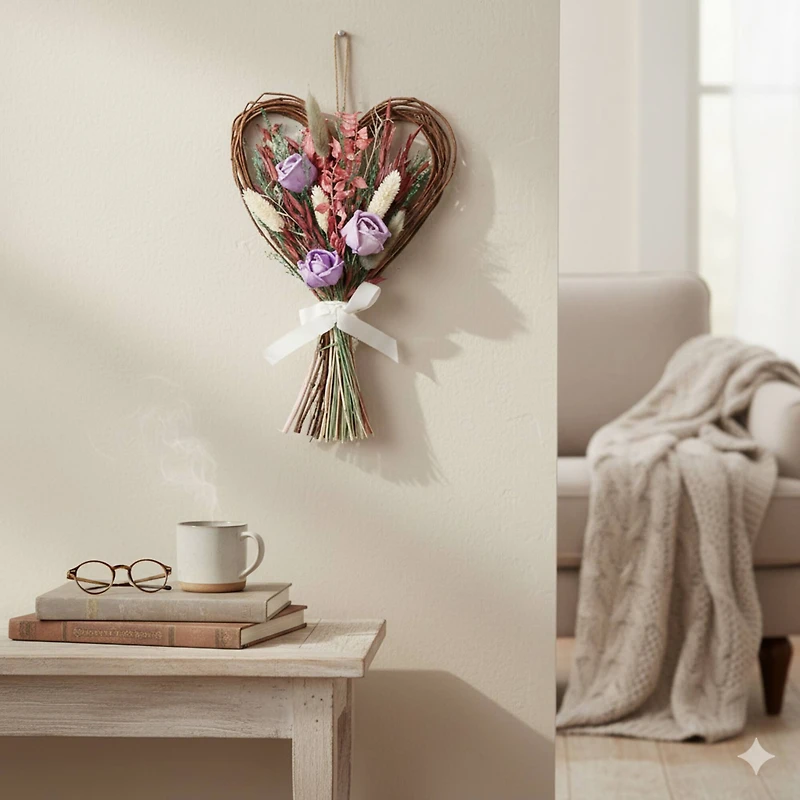 12" x 8" Dried Botanical Mix Heart Bundle by Ashland