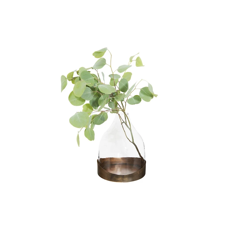 Hello Honey® Glass Cloche with Antique Copper Metal Tray