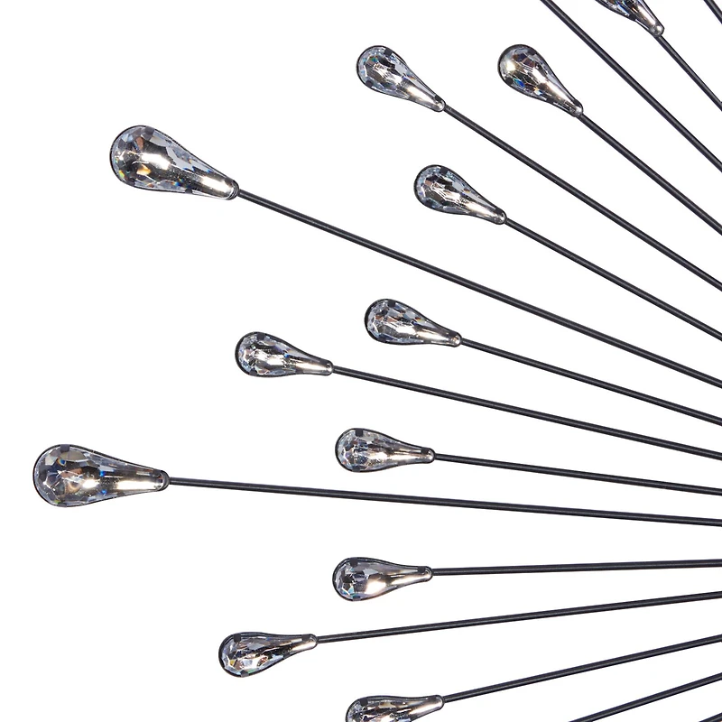 Silver Metal Modern Wall Clock, 23" x 23" x 2"