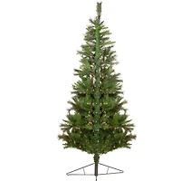 7.5ft. Pre-Lit Real Touch™️ Canyon Pine Artificial Half Wall Christmas Tree, Clear Lights