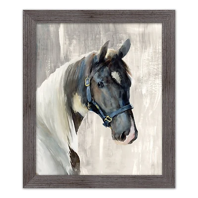Watercolor Horse 20" x 24" Western Gray Framed Print