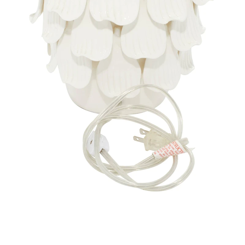 28" White Ceramic Coastal Table Lamp