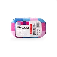 Kikkerland® Assorted Velvet Plaid Travel Jewelry Case, 1pc.