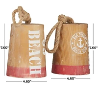 7.6" Brown Buoy Sculpture Set