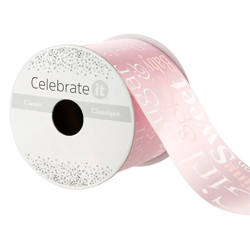 2.5'' x 5 yd. It's a Girl Satin Ribbon by Celebrate It®