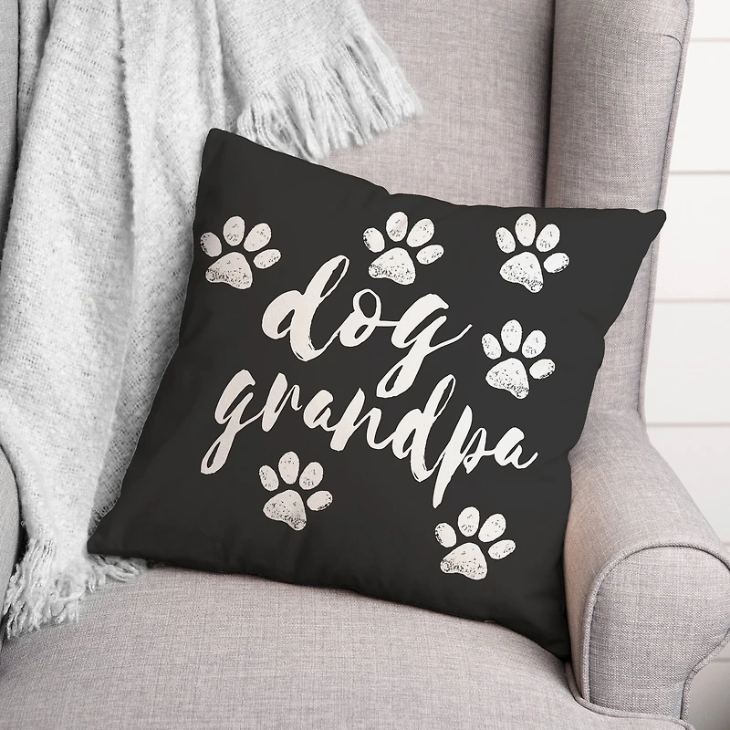 Dog Grandpa Throw Pillow