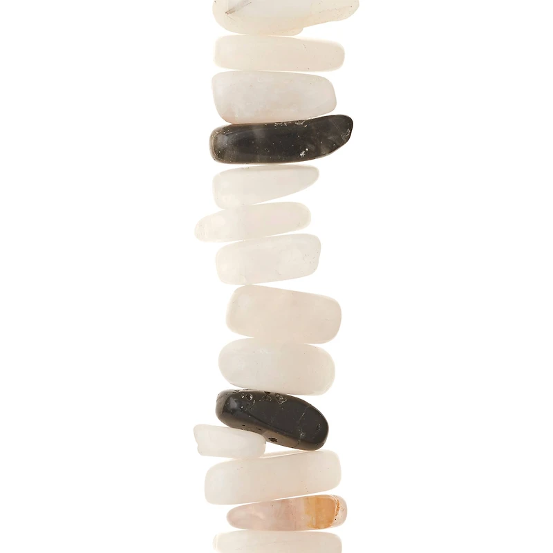 12 Pack: Black & White Rutilated Quartz Chip Beads by Bead Landing™