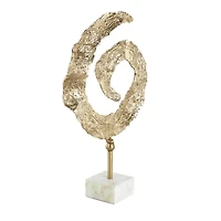 20" Gold Metal Abstract Spiral Sculpture