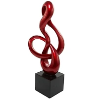 37" Red Swirl Abstract Sculpture