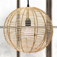 Hello Honey® Modern Boho Handwoven Rattan Globe Pendant Light