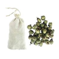 Hello Honey® 36 Pack 1" Olive Green Embossed Mercury Glass Ornaments in Muslin Bag