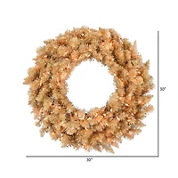 30" Clear Dura-Lit® Gold Fir Wreath