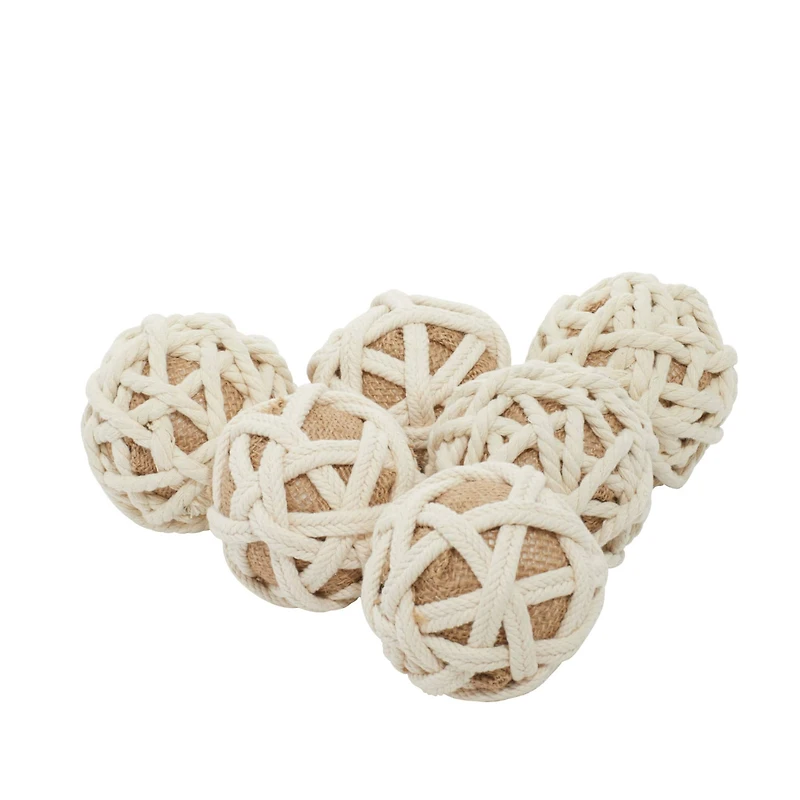4" Natural Jute Vase Filler Orbs, 6ct.