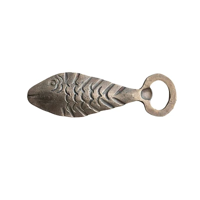 Hello Honey® 6" Antique Gold Coastal Metal Fish Shaped Bottle Opener