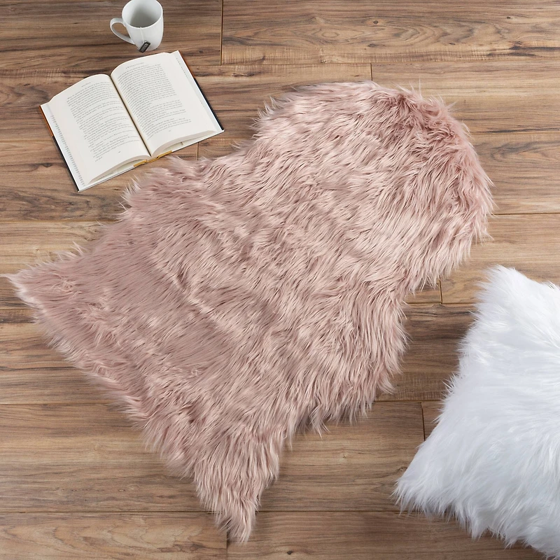 Hastings Home Faux Sheepskin Fur Rug