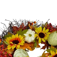 26" Sunflowers & Gourds Thanksgiving Wreath