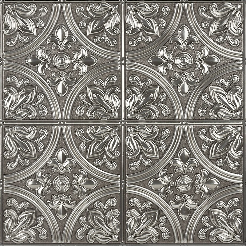 InHome Chelsea Silver Peel & Stick Tin Tiles