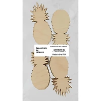 Essentials by Leisure Arts 24 Pack 1.63" x 4" Pineapple Flat Wood Shape