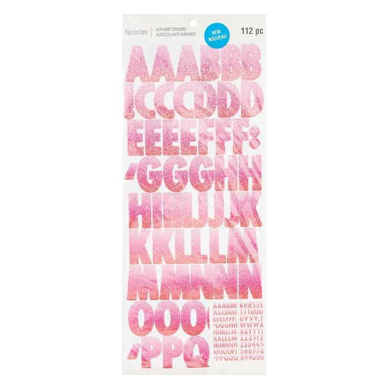 Glitter Pink Ombre Alphabet Stickers by Recollections™