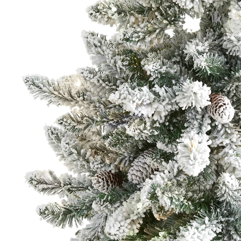 5ft. Unlit Flocked Livingston Fir Artificial Christmas Tree with Pine Cones