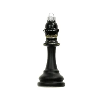 4.25" Black Queen Chess Piece Glass Ornament by Ashland®
