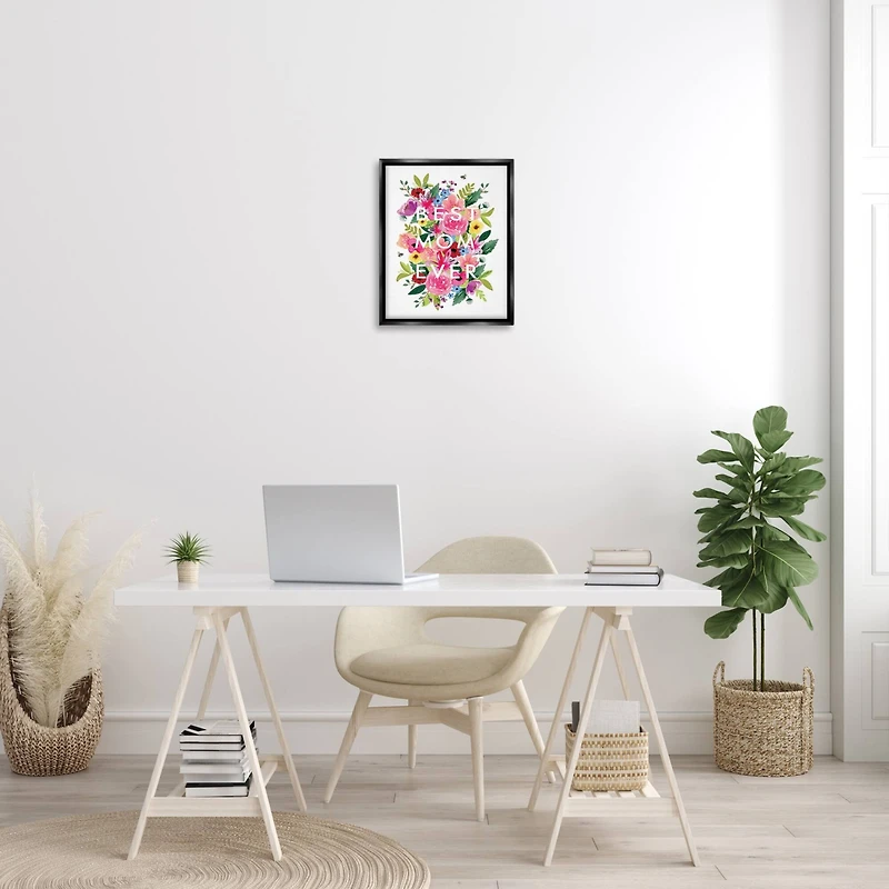 Stupell Industries Floral Best Mom Ever Floater Framed Art