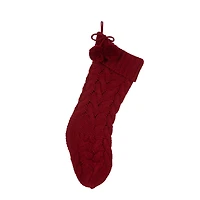 Glitzhome® 24" Red Knited Christmas Stocking