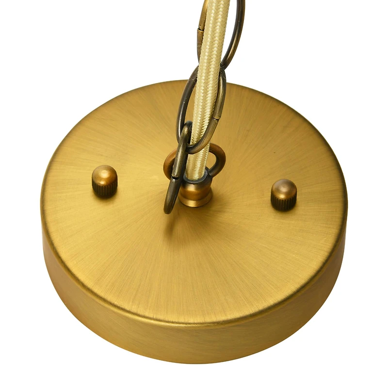 Hello Honey® 16" Coastal Pendant Lamp with Natural Paper Rope Shades, Fringe Detail and Iron Base