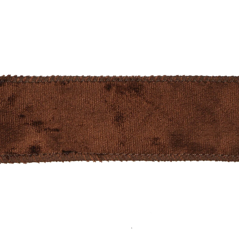 1.5" x 15ft. Brown Wired Velvet Ribbon by Celebrate It®