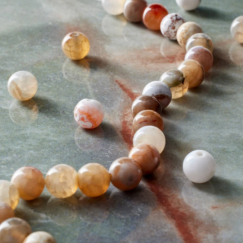 Fire Agate Round Beads, 8mm by Bead Landing™