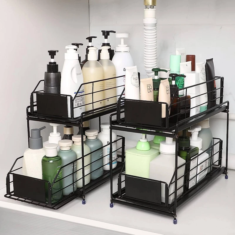 NEX™ 14" 2-Tier Under Sink Rack Organizer with Sliding Drawers