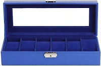 Sapphire Blue Hexa Leather Watch Box